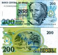 *200 Cruzeiros Brazília 1990, pretlač P225 UNC - Kliknutím na obrázok zatvorte -